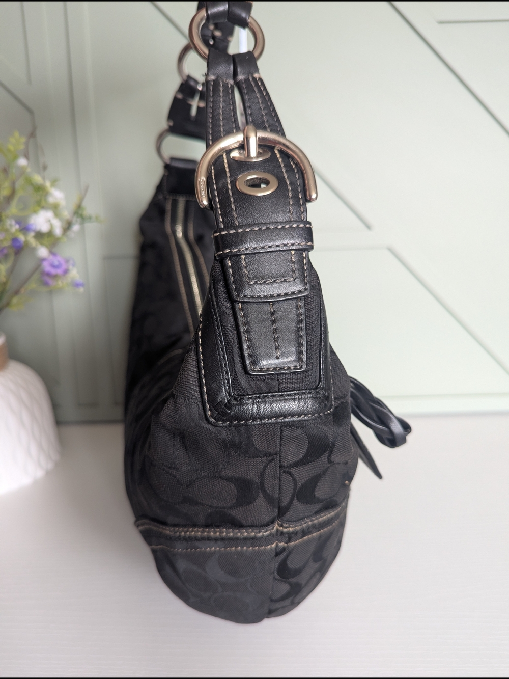 Vintage Coach Soho Signature Jacquard Hobo Bag - Picture 5 of 10